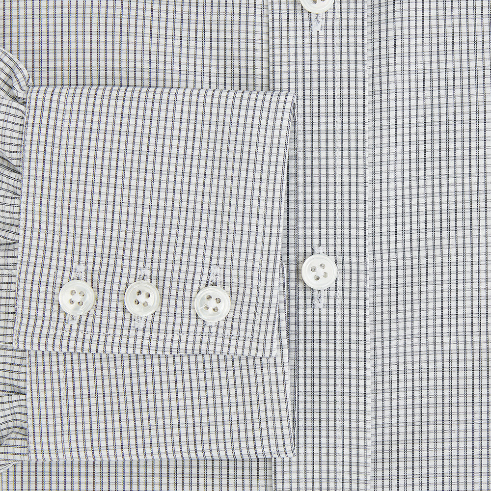 Midnight Blue Micro  Tattersall Check Mayfair Shirt