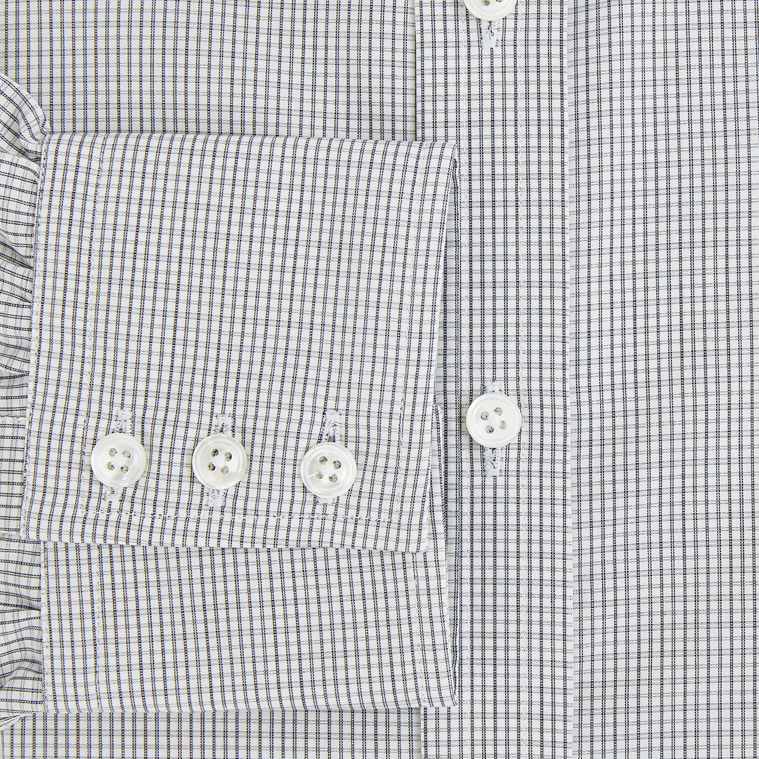 View 4 of product Midnight Blue Micro  Tattersall Check Mayfair Shirt