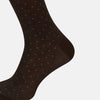 View 4 of product Dark Chocolate/Blue Pale Dot Mid-Length Socks