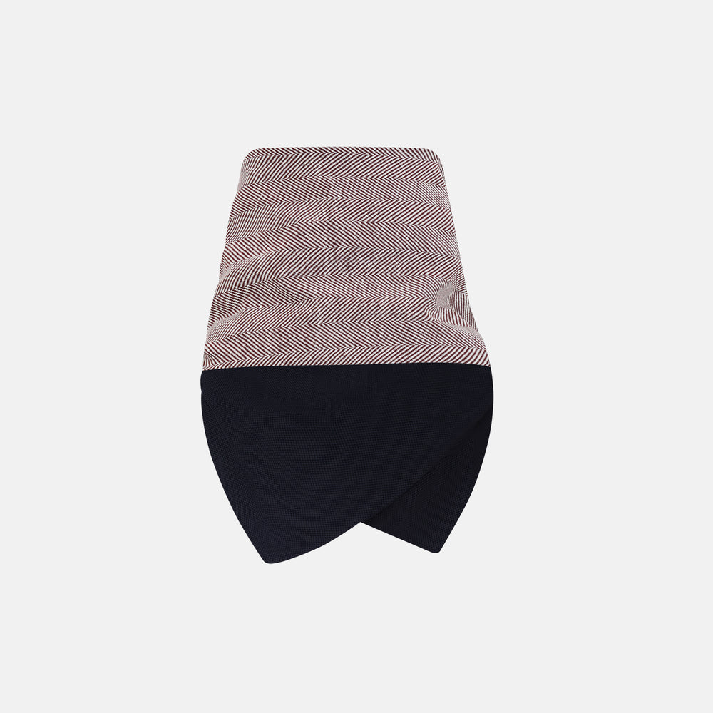 Burgundy Herringbone Silk and Linen Neck Warmer