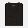 View 4 of product Dark Brown Cashmere V-Neck Jumper