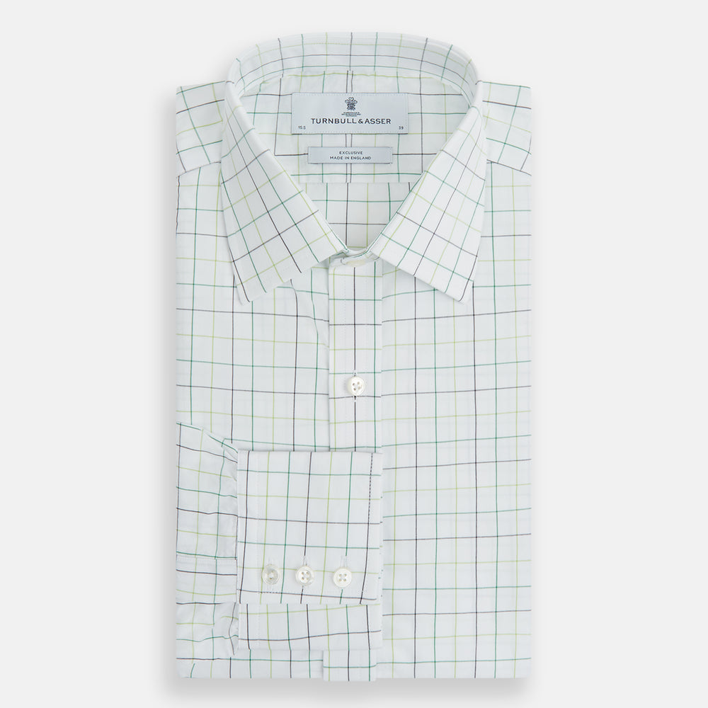 Dark Green Grid Check Mayfair Shirt