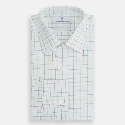 Dark Green Grid Check Mayfair Shirt Image 4