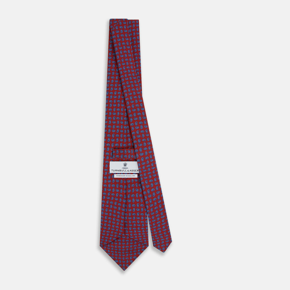 Red and Purple Miniature Paisley Silk Tie