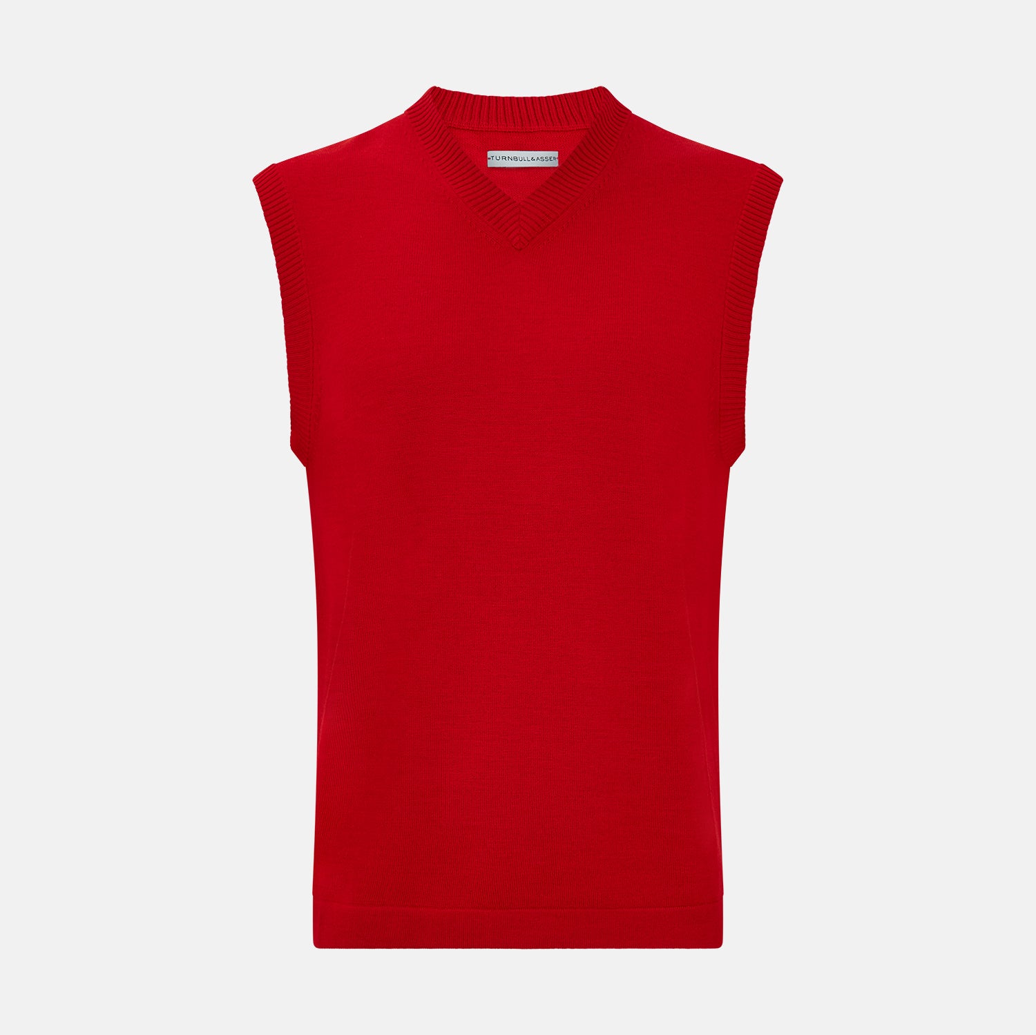 View 1 of product Red Fine Merino V-Neck Vest