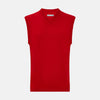 Red Fine Merino V-Neck Vest