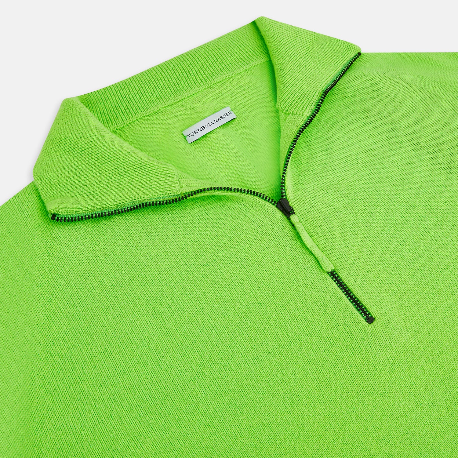 View 2 of product Neon Green Half-Zip Cashmere Jumper