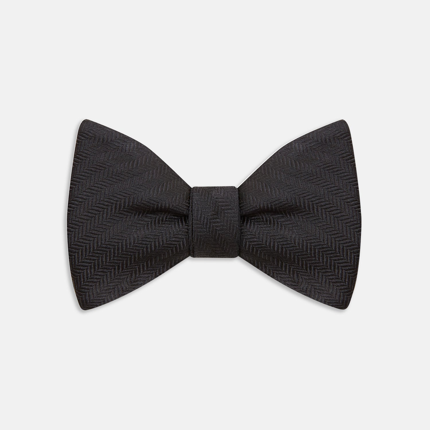 Image 1 of product Black Herringbone Silk Bow Tie