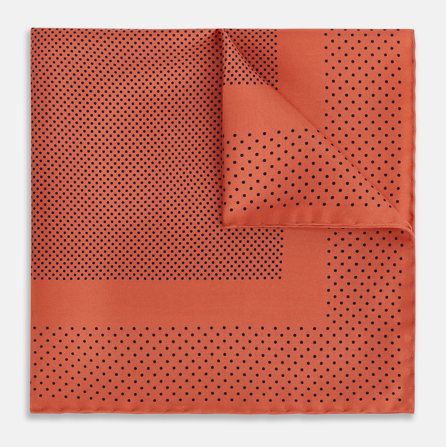 View 1 of product Orange Dot Silk Pocket Square