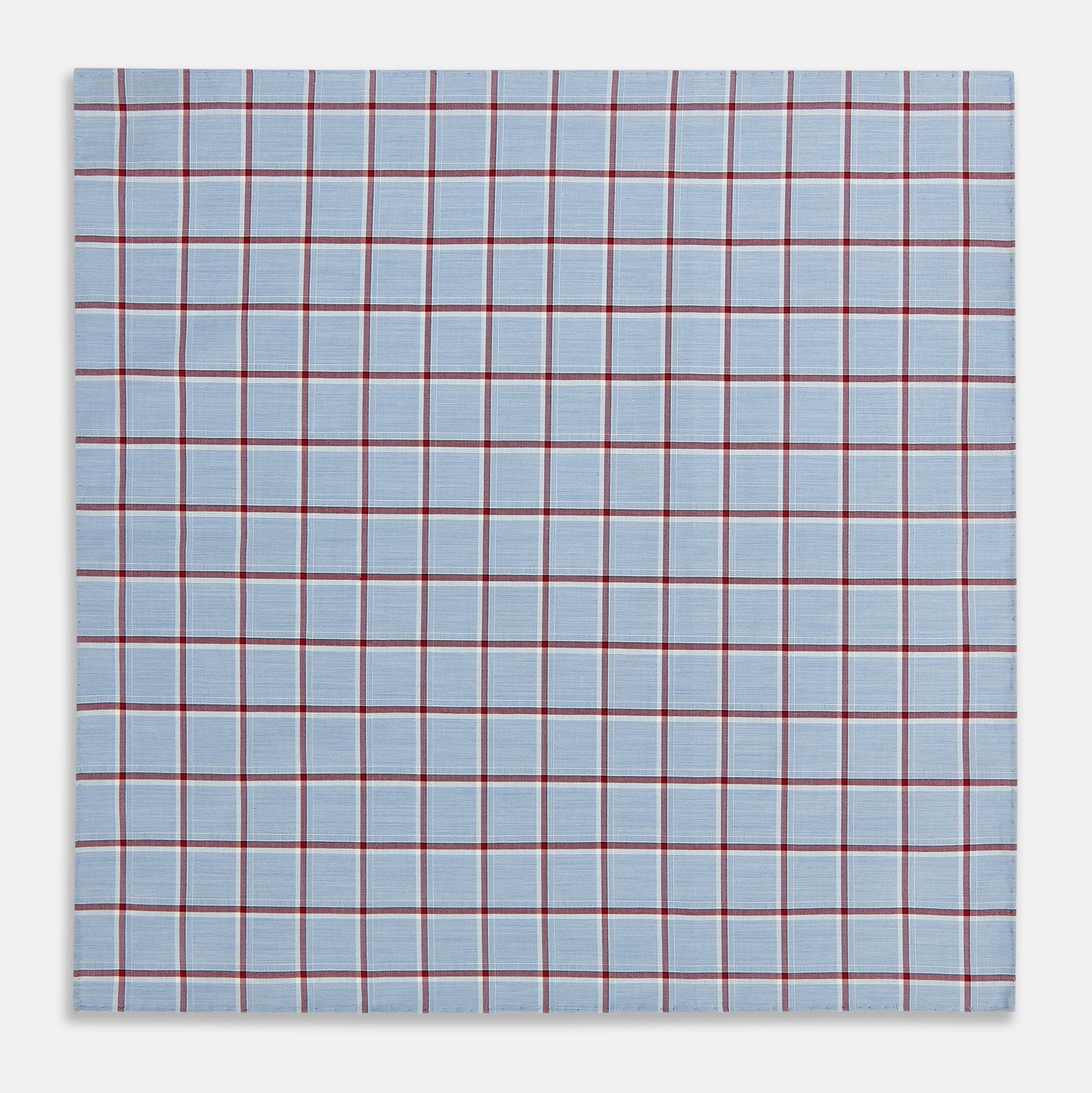 Image 2 of product Blue and Burgundy Windowpane Check Hand-Rolled Handkerchief