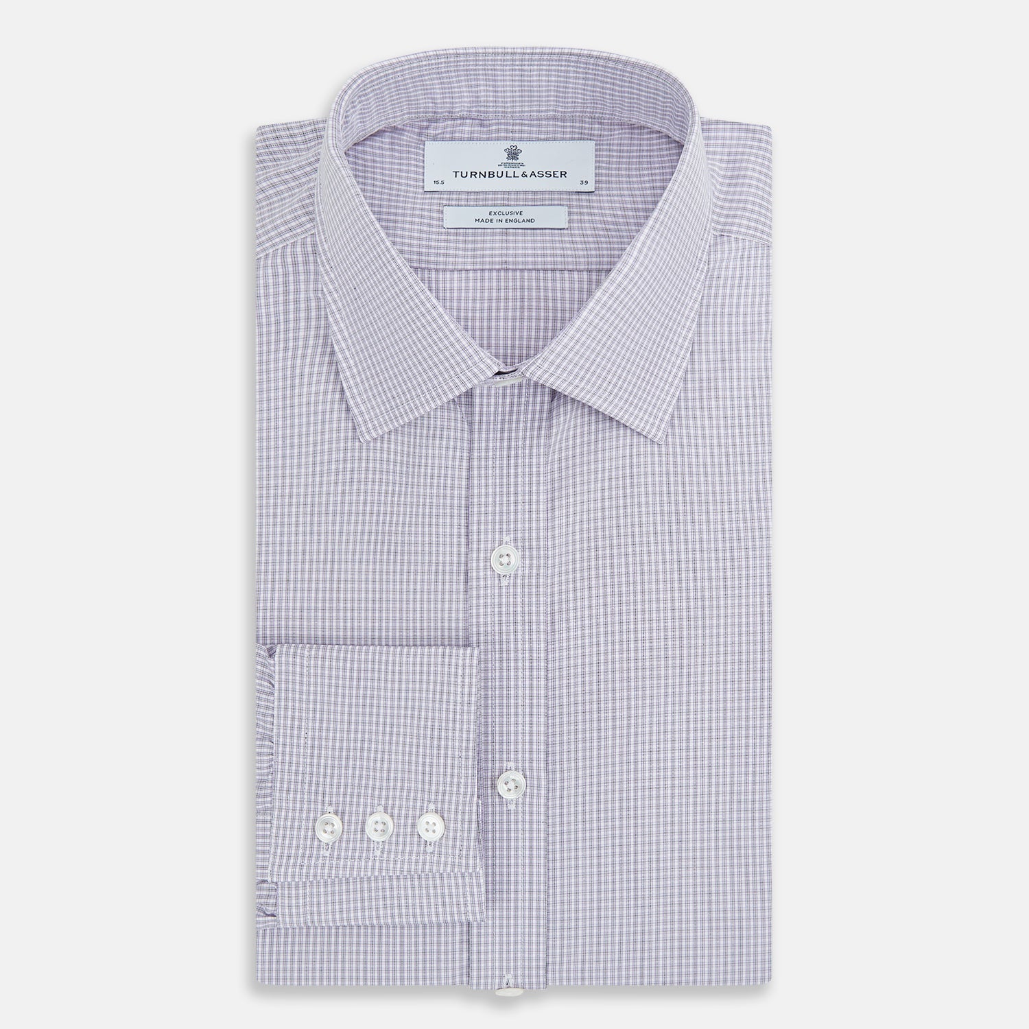 View 5 of product Purple Micro Check Mayfair Shirt