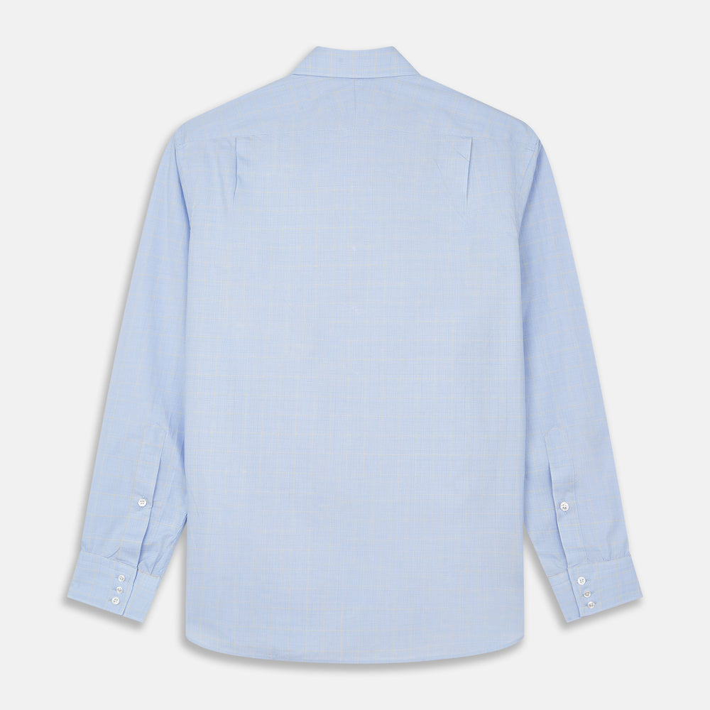 Yellow and Blue Prince of Wales Check Belgravia Shirt