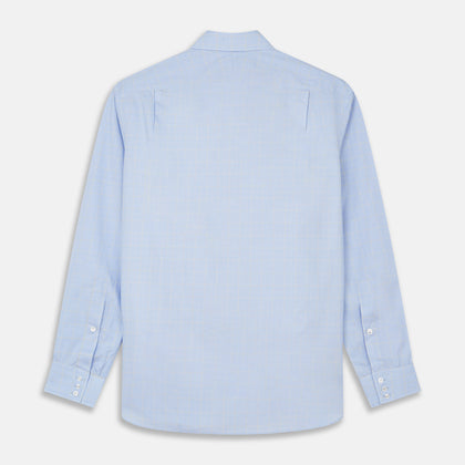 Yellow and Blue Prince of Wales Check Belgravia Shirt Image 4