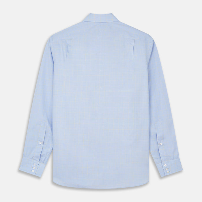 Yellow and Blue Prince of Wales Check Belgravia Shirt Image 4