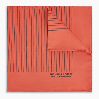 Orange Stripe Silk Pocket Square Image 4
