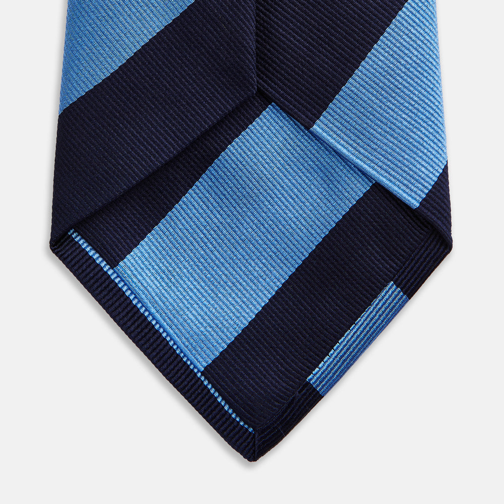 BLOCK STRIPE NAVY RIVER TIE