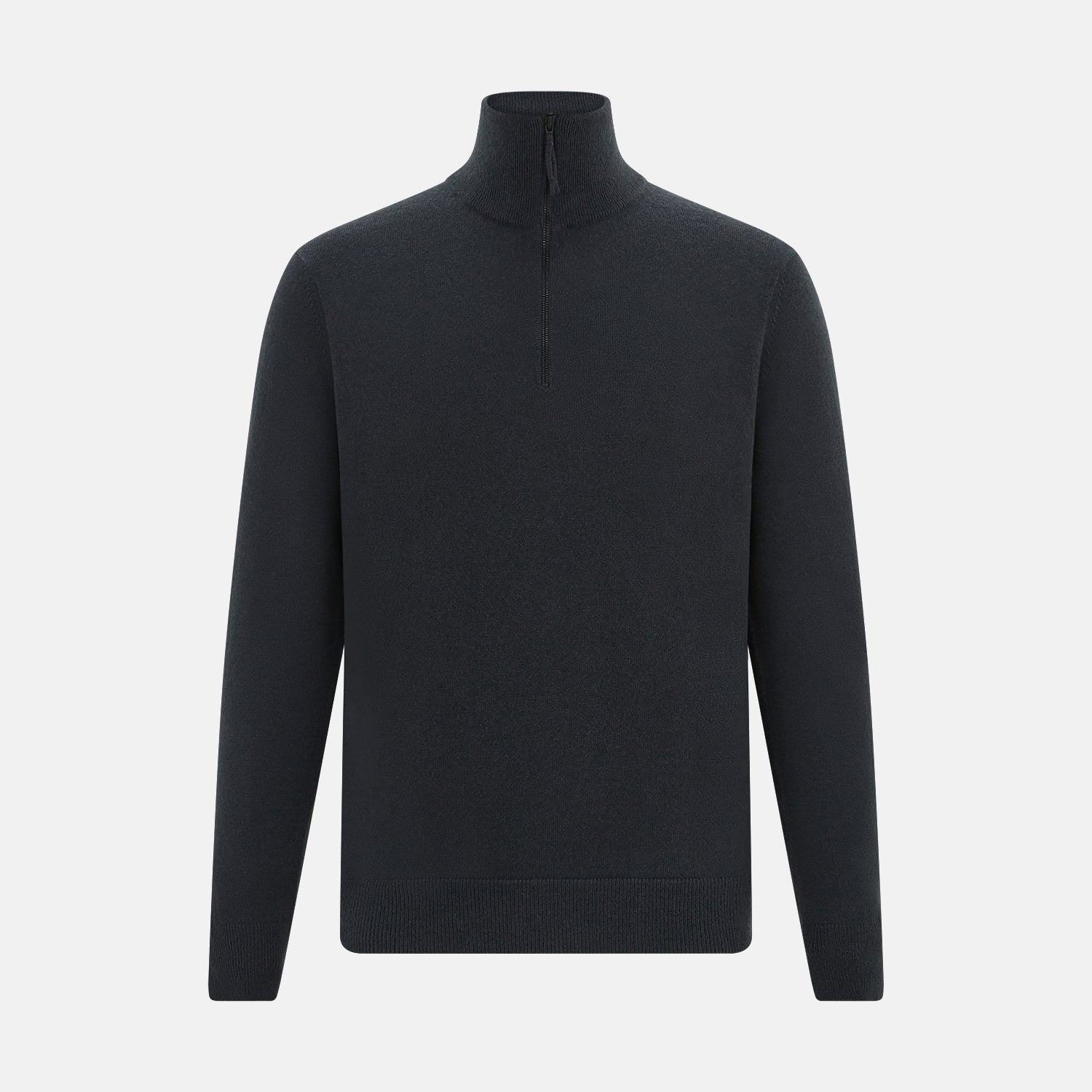 View 1 of product Smoke Grey Half-Zip Cashmere Jumper