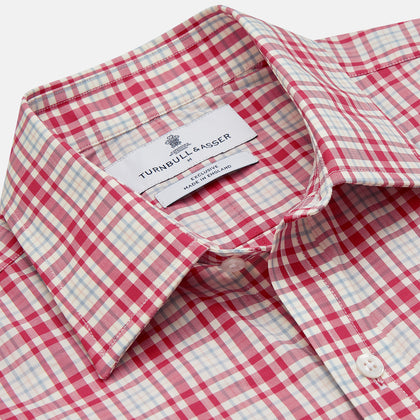 Red Check Cotton Weekend Fit Finch Shirt Image 2