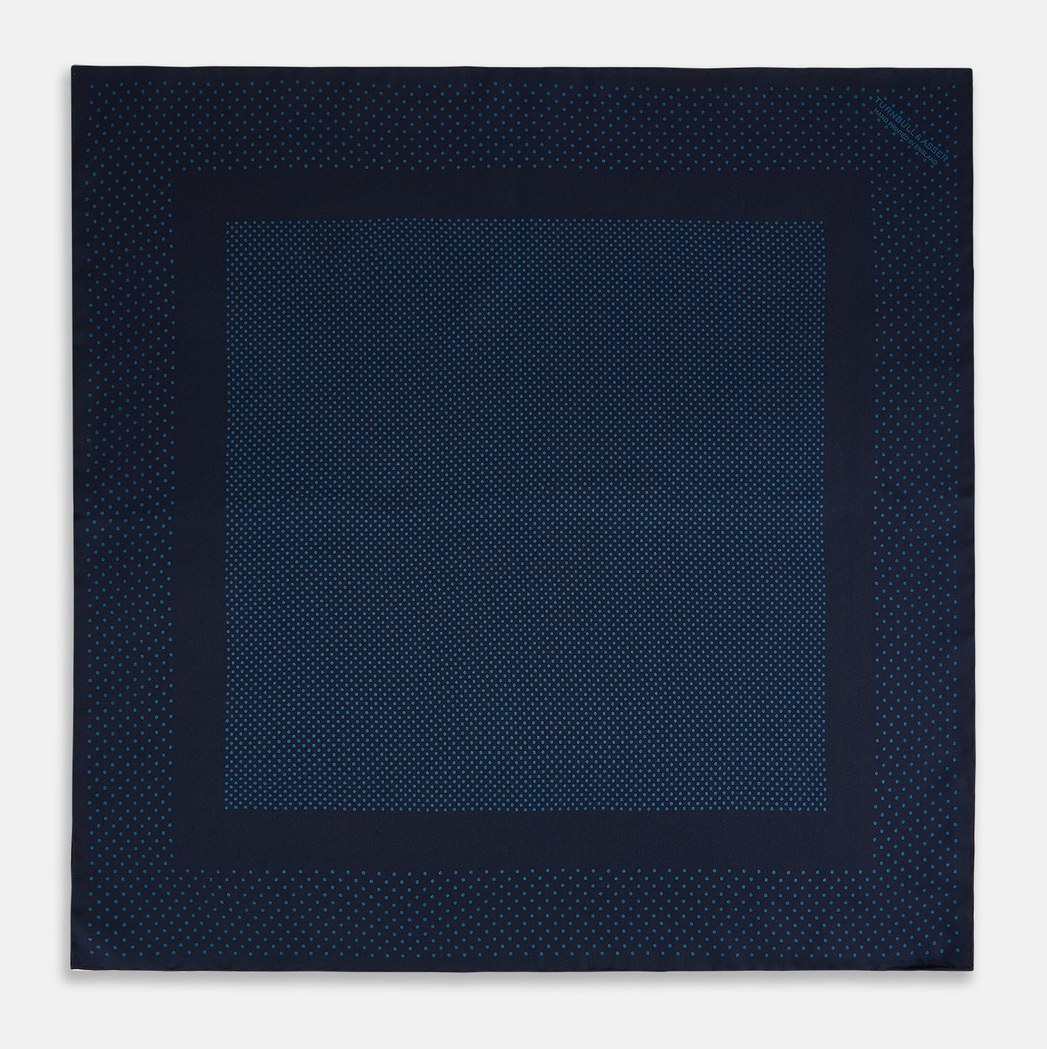 View 4 of product Navy and Blue Dot Silk Pocket Square