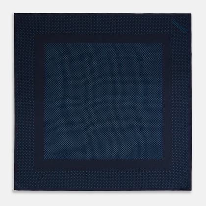 Navy and Blue Dot Silk Pocket Square Image 3