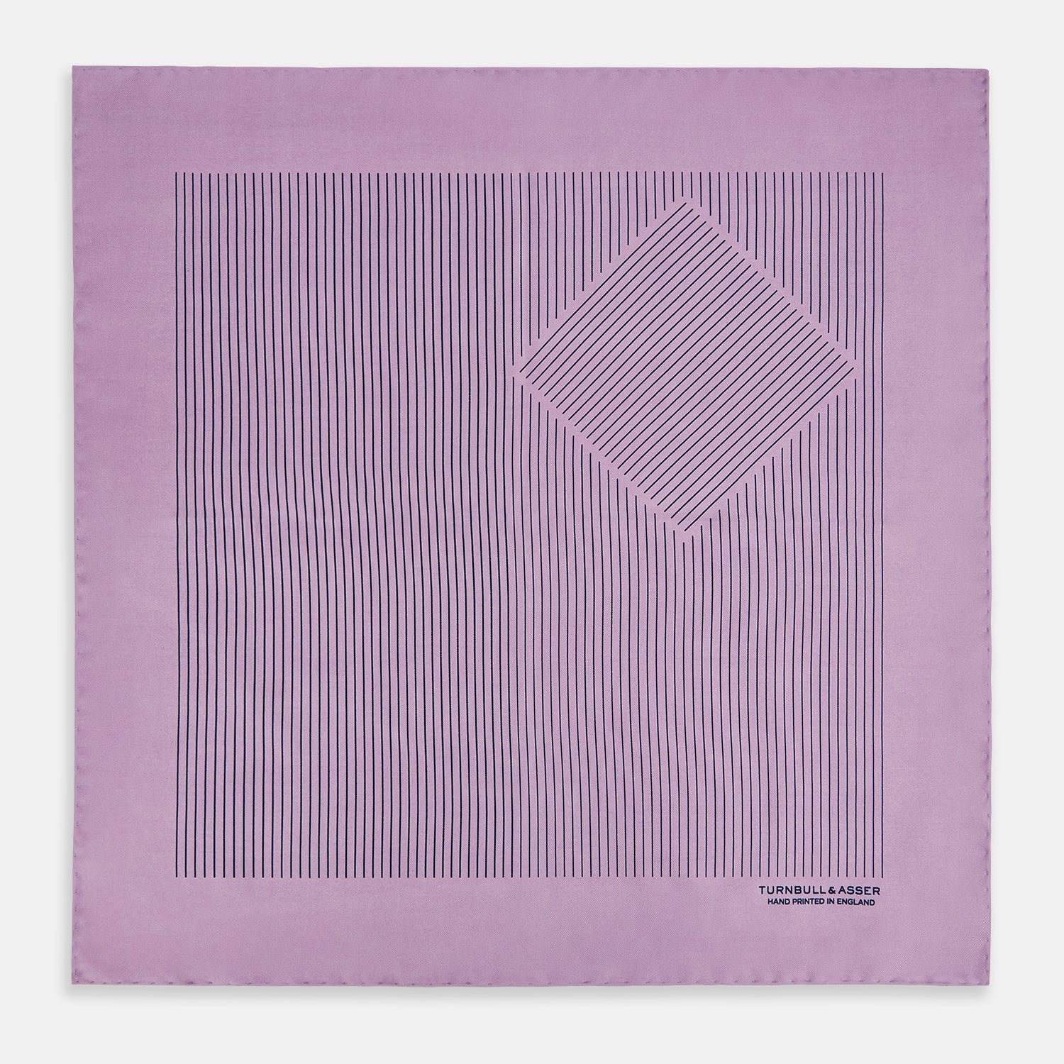 Lilac Stripe Silk Pocket Square