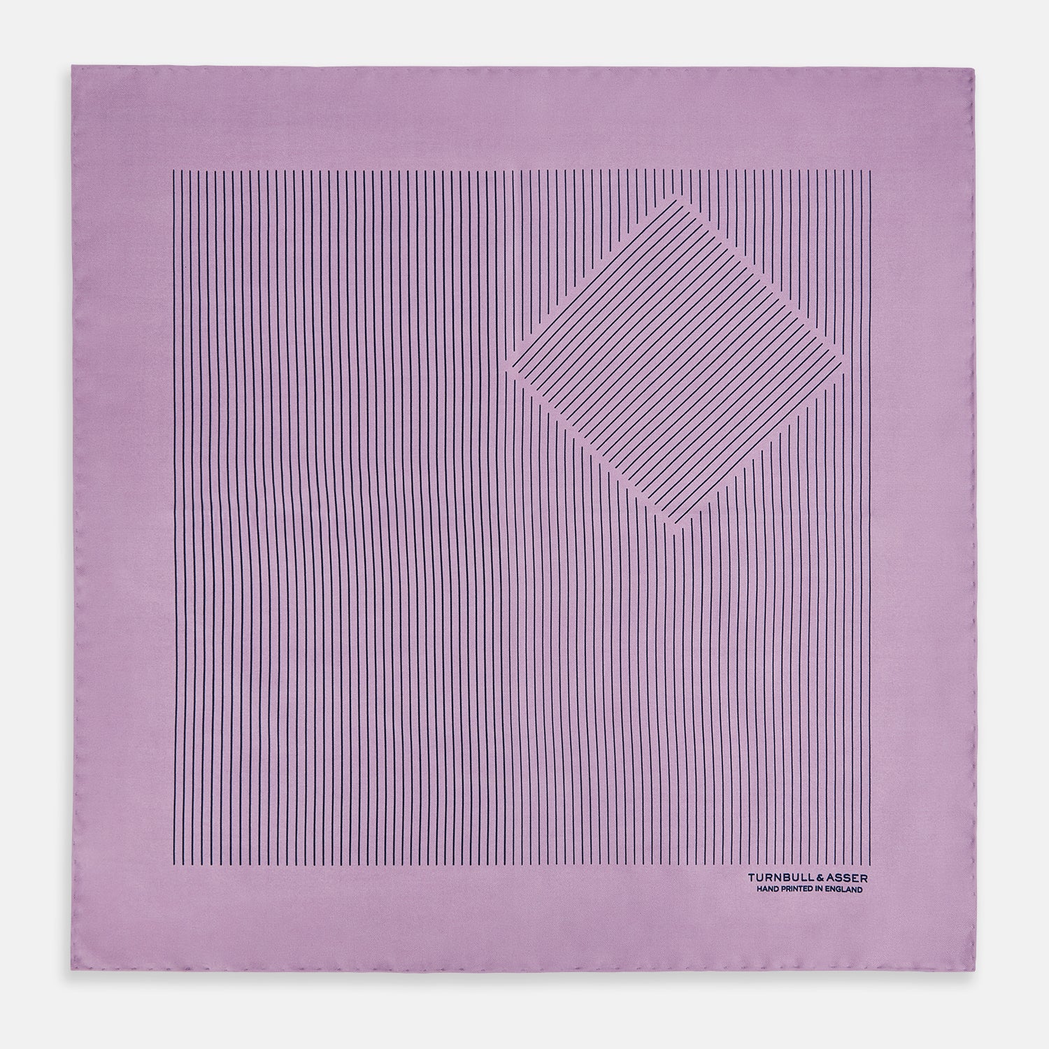 View 3 of product Lilac Stripe Silk Pocket Square