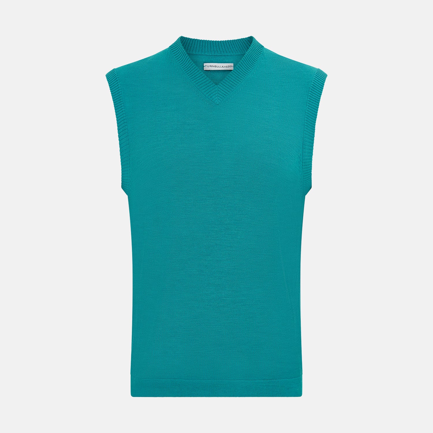 Turquoise Fine Merino V-Neck Vest