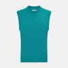 View 1 of product Turquoise Fine Merino V-Neck Vest