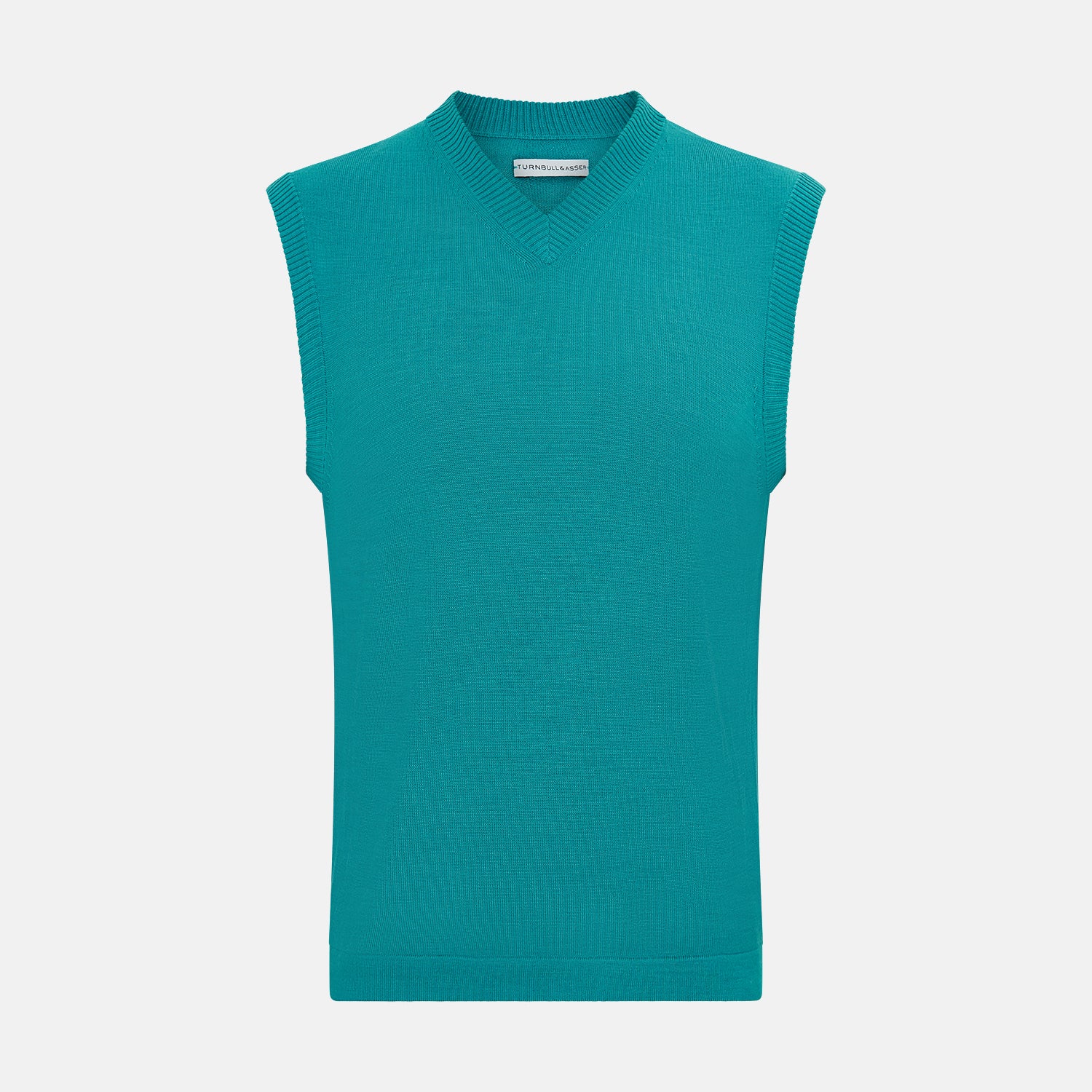 View 1 of product Turquoise Fine Merino V-Neck Vest