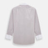 View 3 of product Burgundy Hairline Stripe Shirt with Contrast Collar and Double Cuffs