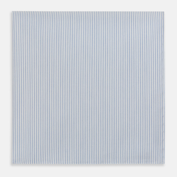 Sky Blue Hairline Stripe Hand-Rolled Handkerchief