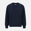 View 1 of product Navy Melange Cashmere V-Neck Jumper