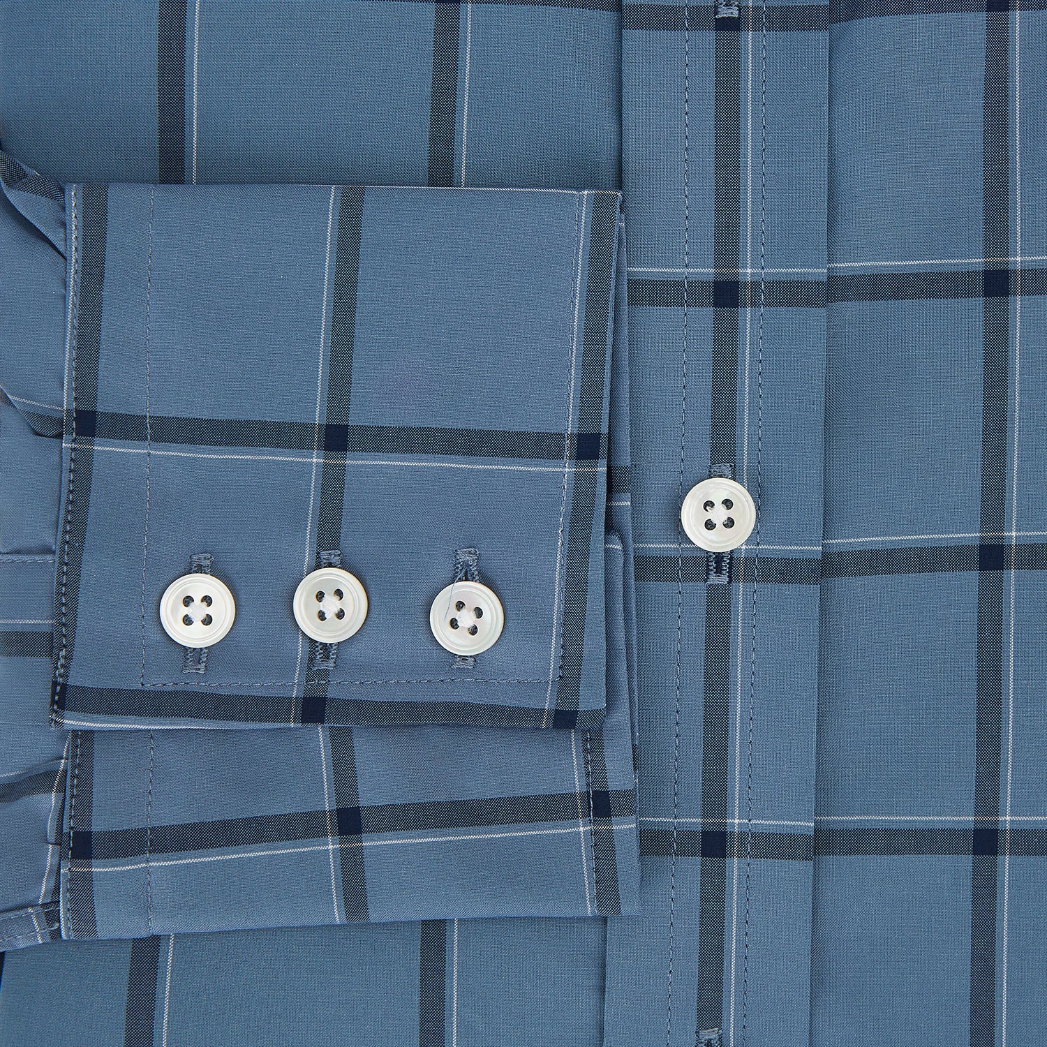 View 4 of product Steel Grey Grid Check Mayfair Shirt