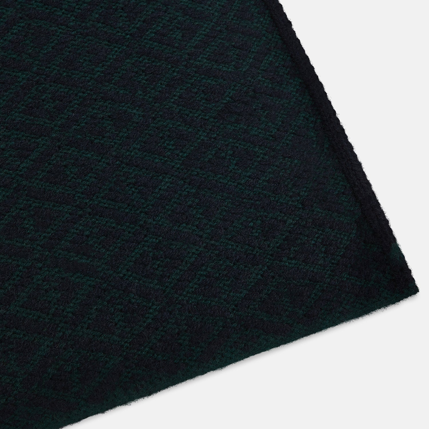 View 2 of product Navy Blue and Forest Green Diamond-Patterned Cashmere Knitted Scarf
