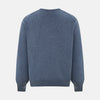View 3 of product Blue Melange Cashmere V-neck Jumper