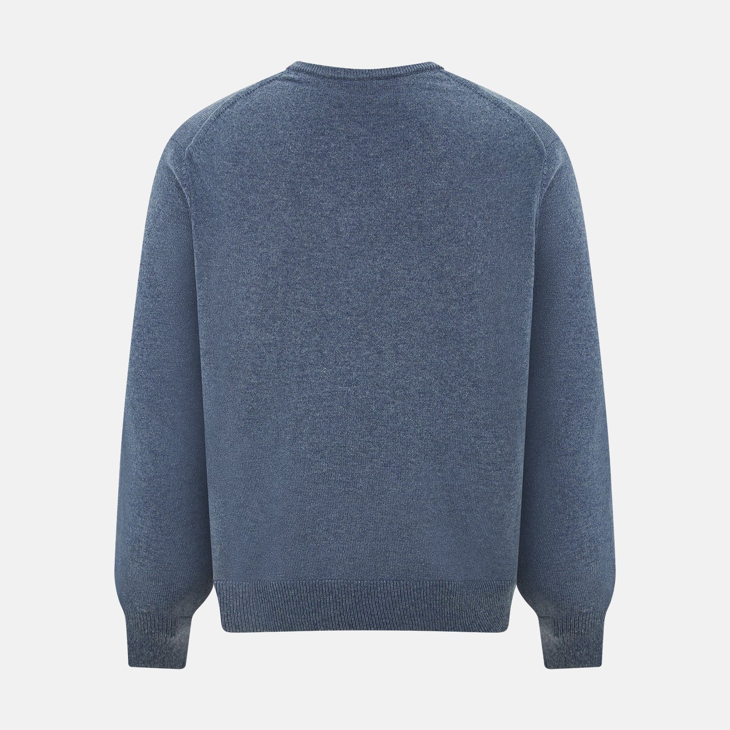 View 3 of product Blue Melange Cashmere V-neck Jumper