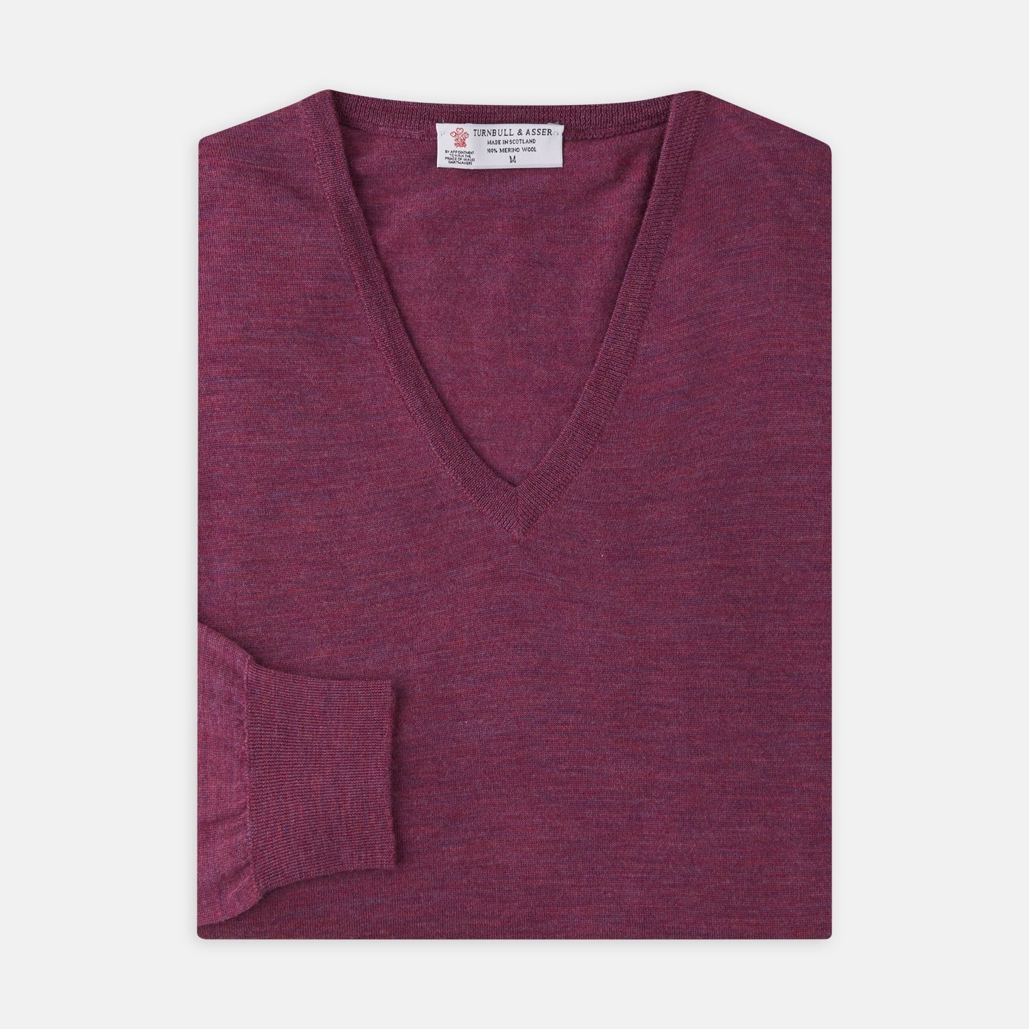 Plum Fine Merino V-Neck Jumper