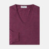 View 4 of product Plum Fine Merino V-Neck Jumper