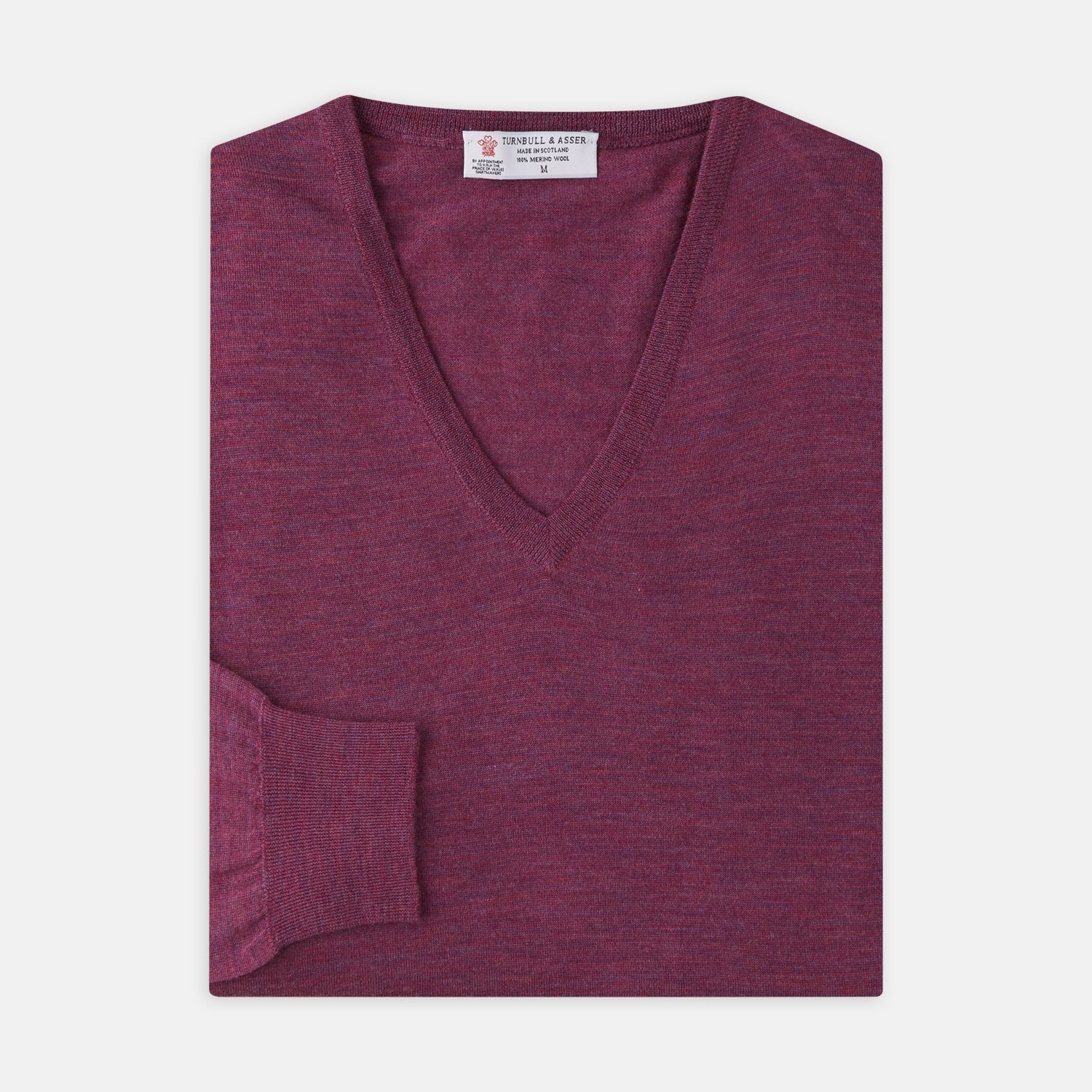 View 4 of product Plum Fine Merino V-Neck Jumper