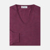 Plum Fine Merino V-Neck Jumper