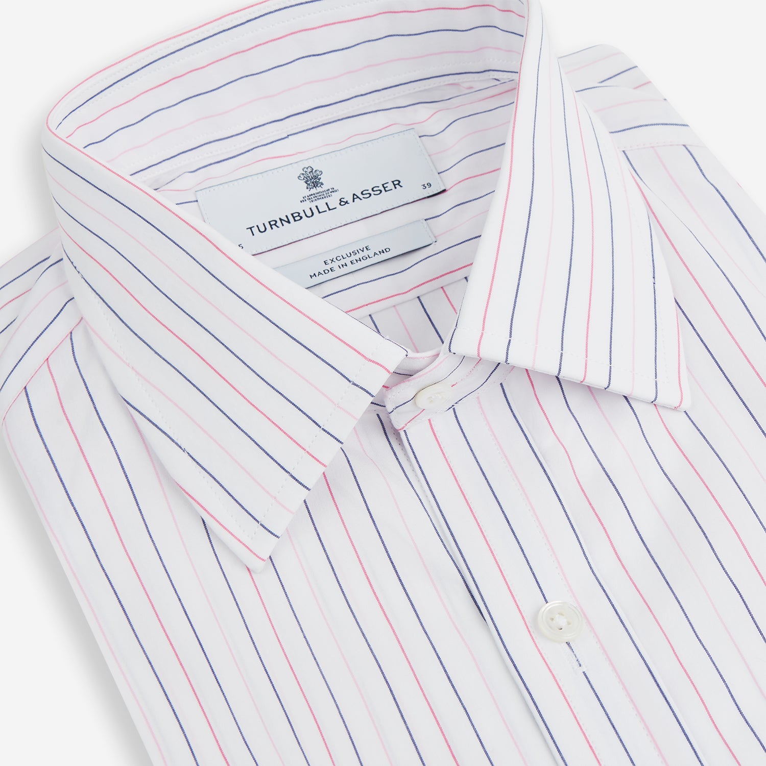 View 9 of product Pink and Blue Wide Pinstripe Mayfair Shirt