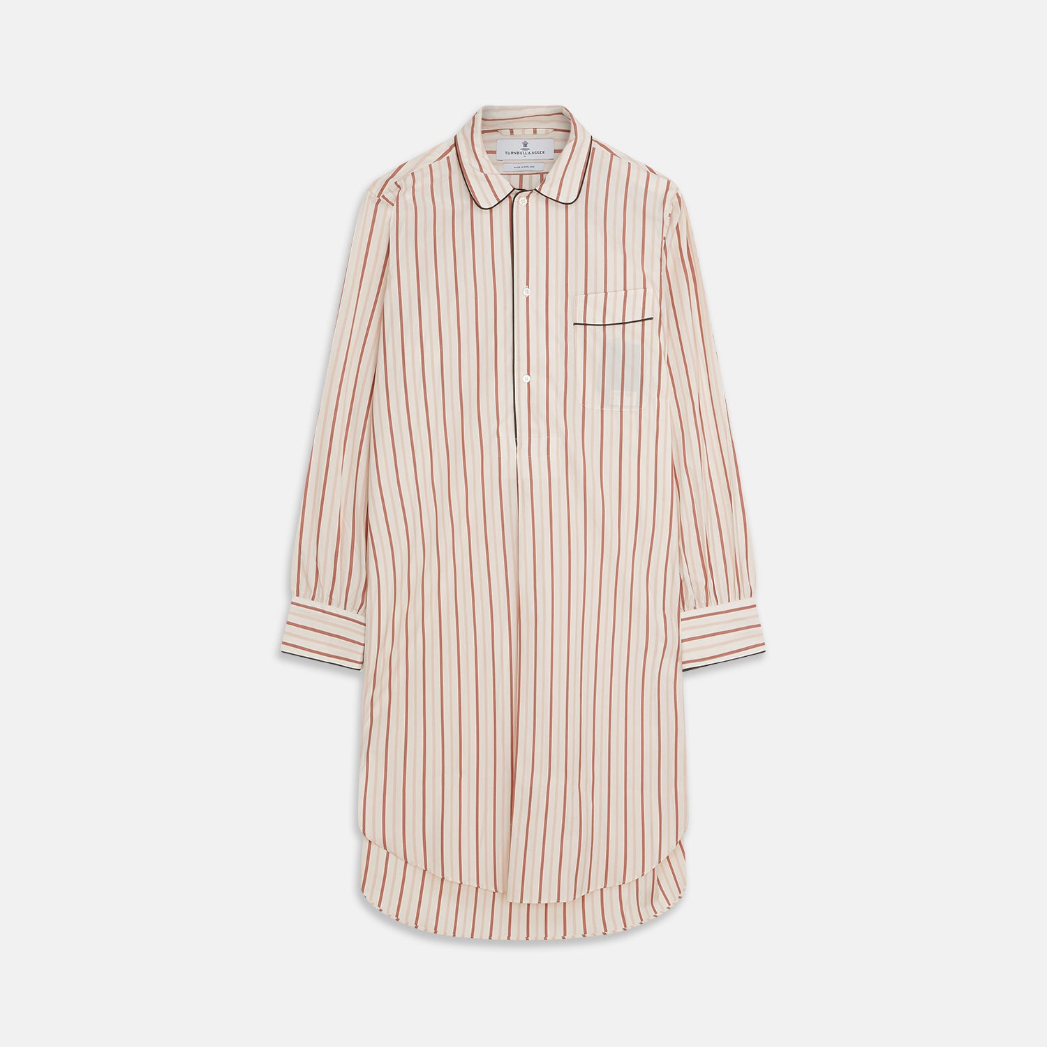 View 1 of product Burgundy Multi Striped Cotton Sussex Nightshirt