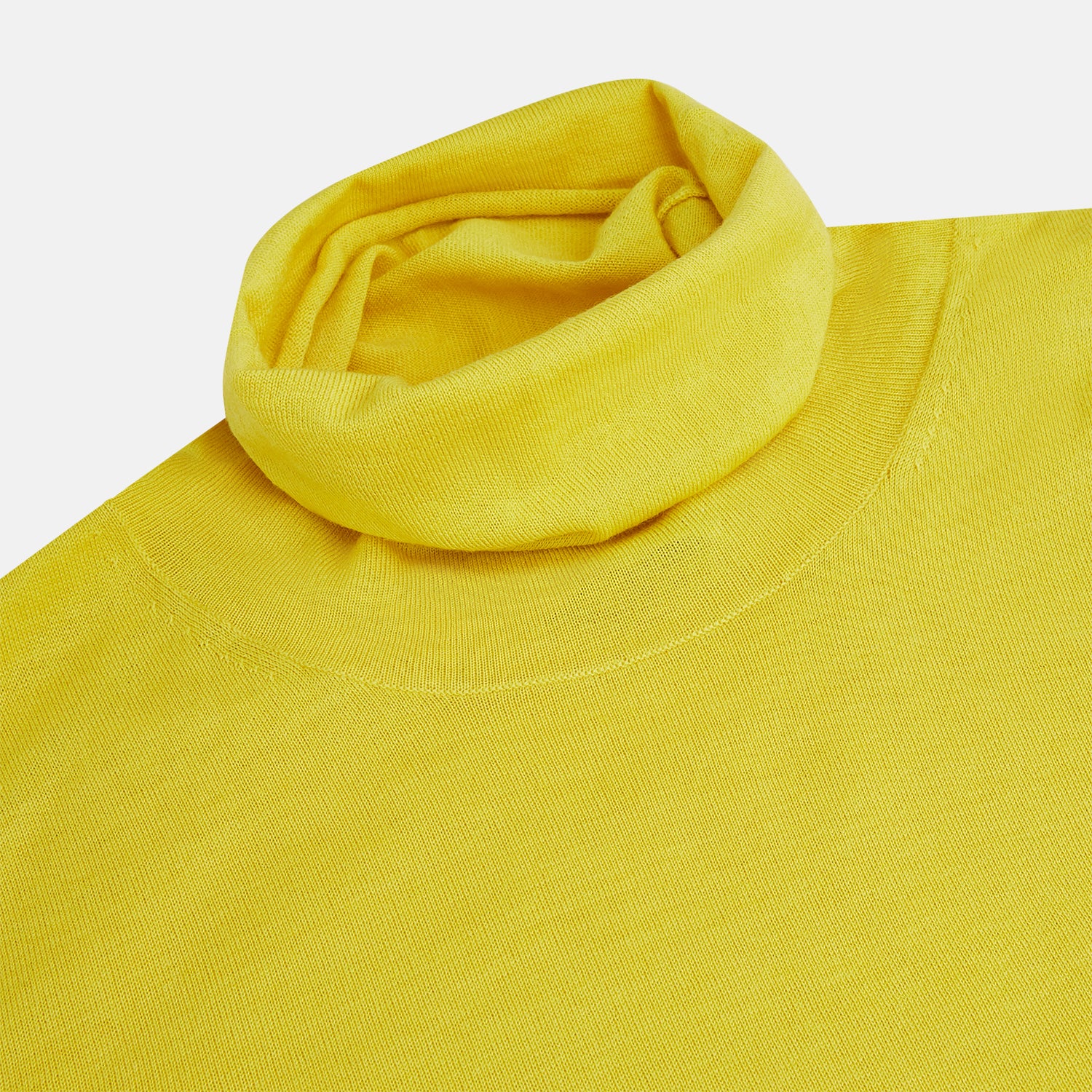 View 2 of product Canary Yellow Fine Merino High Neck Jumper