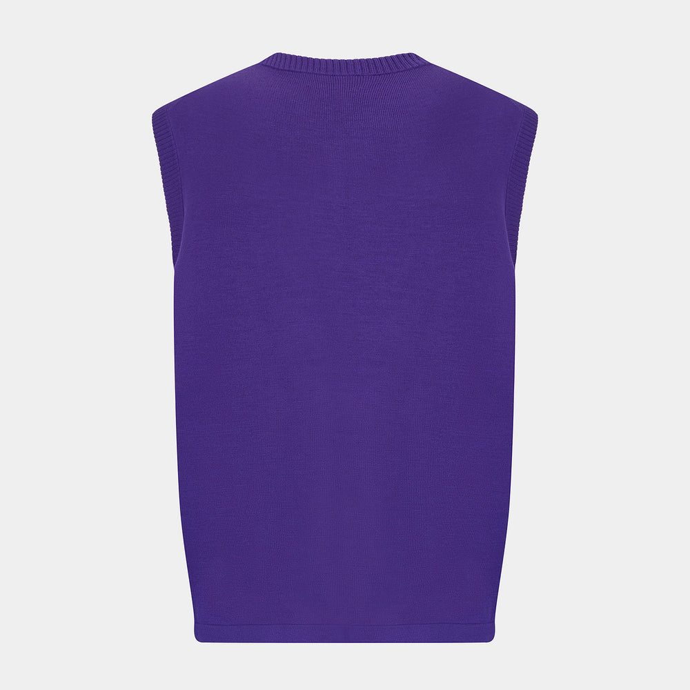 Purple Fine Merino V-Neck Vest