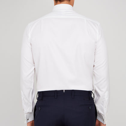 White Oxford Shirt with T&A Collar and Double Cuffs Image 2