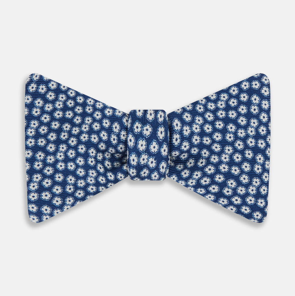 Azzurro Flower Patterned Silk Bow Tie