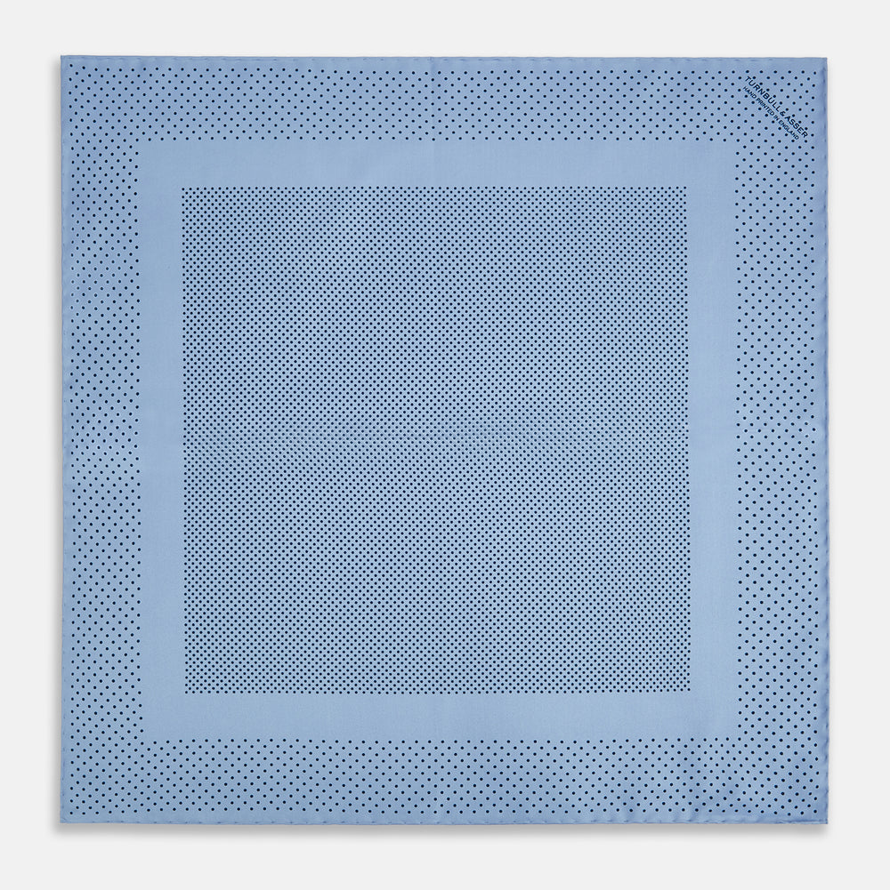 Pale Blue Dot Silk Pocket Square