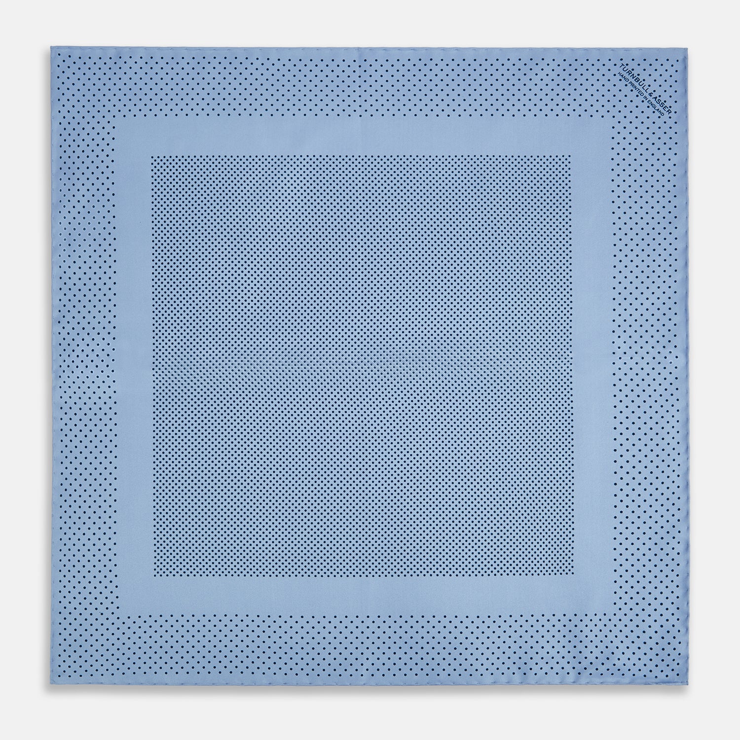 View 4 of product Pale Blue Dot Silk Pocket Square