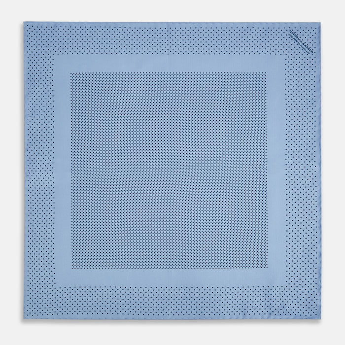 Pale Blue Dot Silk Pocket Square Image 3
