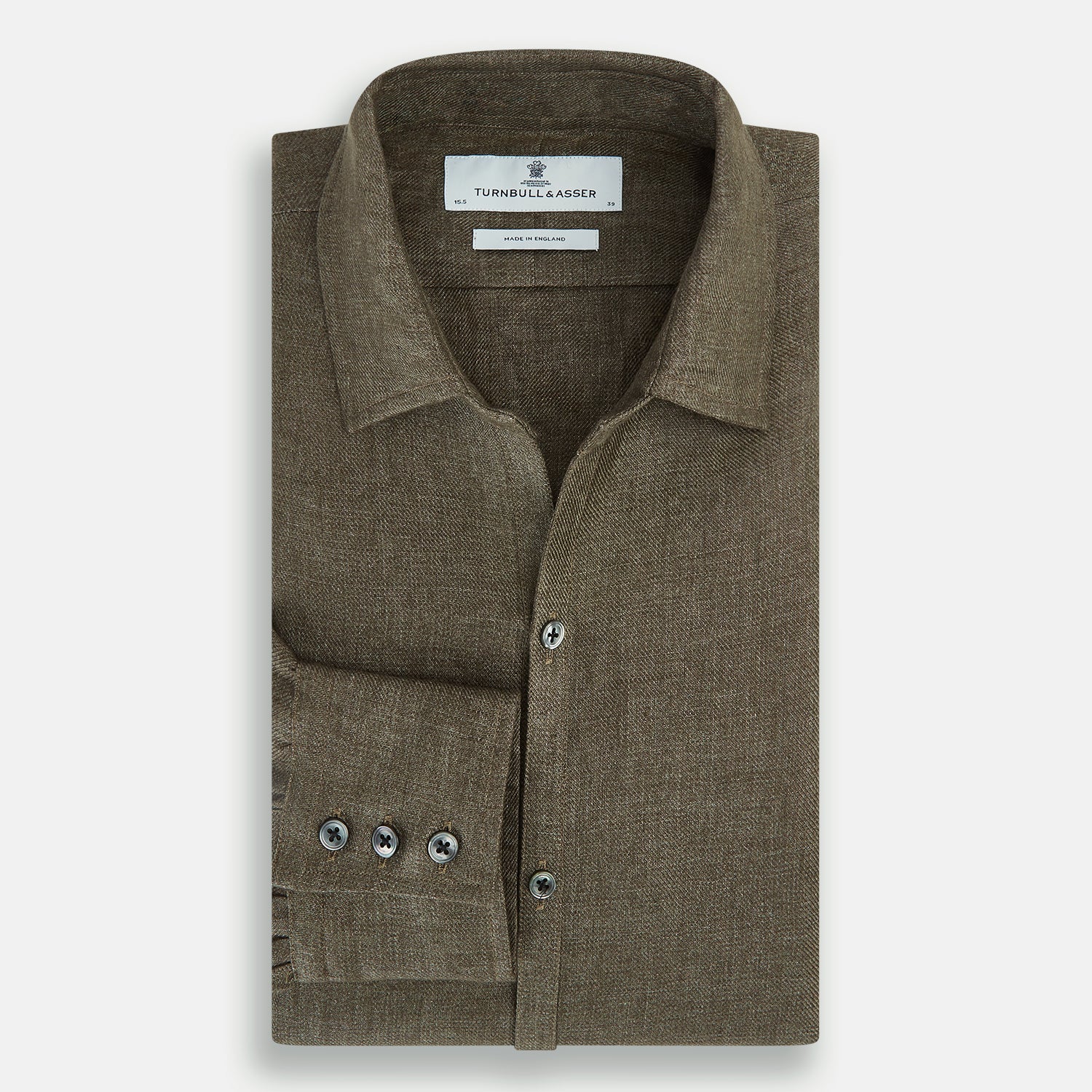 View 5 of product Olive Linen Windsor Shirt